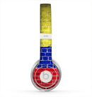 The Red, Blue and Yellow Vibrant Brick Wall Skin for the Beats by Dre Solo 2 Headphones