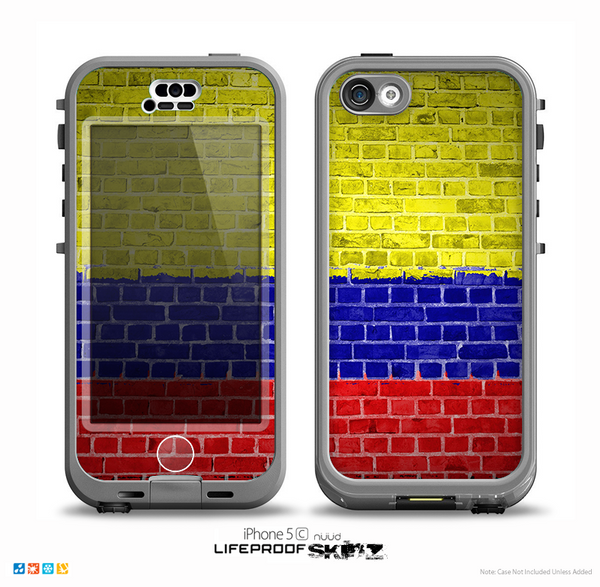 The Red, Blue and Yellow Vibrant Brick Wall Skin for the iPhone 5c nüüd LifeProof Case