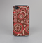 The Red & Brown Creative Flower Pattern Skin-Sert for the Apple iPhone 4-4s Skin-Sert Case