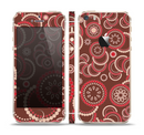 The Red & Brown Creative Flower Pattern Skin Set for the Apple iPhone 5s