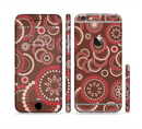 The Red & Brown Creative Flower Pattern Sectioned Skin Series for the Apple iPhone 6s Plus