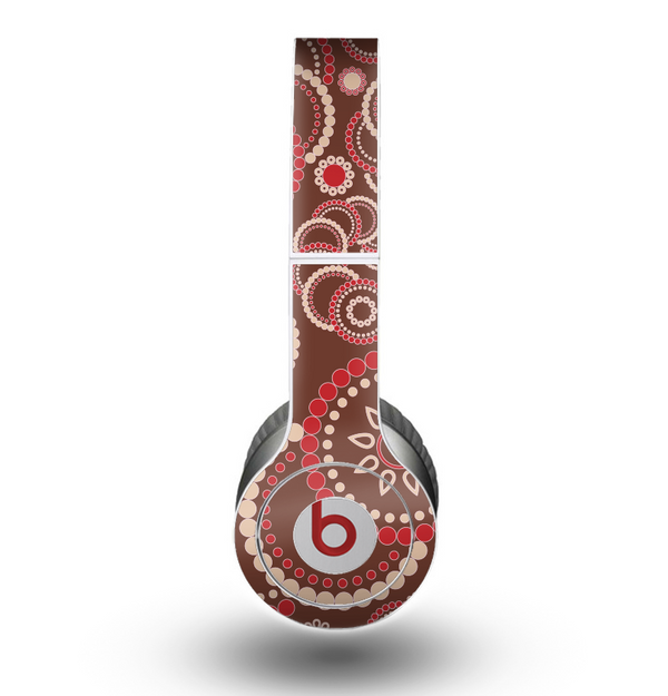 The Red & Brown Creative Flower Pattern Skin for the Beats by Dre Original Solo-Solo HD Headphones