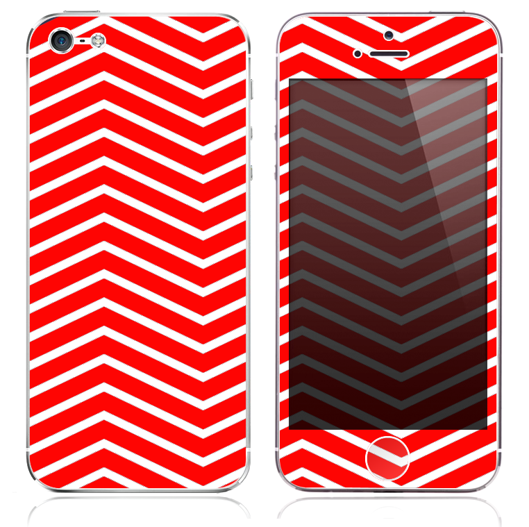 The Red Chevron Wide Format V4 Pattern Skin for the iPhone 3, 4-4s, 5-5s or 5c