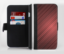 The Red Diagonal Thin HD Stripes Ink-Fuzed Leather Folding Wallet Credit-Card Case for the Apple iPhone 6/6s, 6/6s Plus, 5/5s and 5c