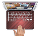 The Red Diagonal Thin HD Stripes Skin Set for the Apple MacBook Pro 15" with Retina Display