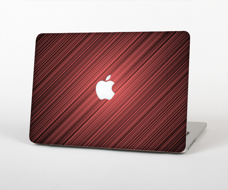 The Red Diagonal Thin HD Stripes Skin Set for the Apple MacBook Pro 15" with Retina Display