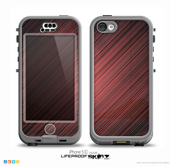 The Red Diagonal Thin HD Stripes Skin for the iPhone 5c nüüd LifeProof Case