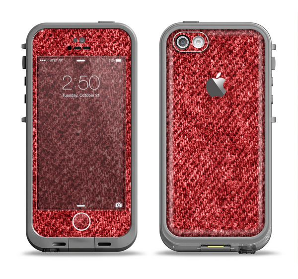 The Red Fabric Apple iPhone 5c LifeProof Fre Case Skin Set