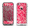 The Red Floral Paisley Pattern Apple iPhone 5-5s LifeProof Fre Case Skin Set