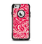 The Red Floral Paisley Pattern Apple iPhone 6 Otterbox Commuter Case Skin Set
