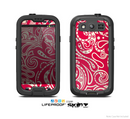 The Red Floral Paisley Pattern Skin For The Samsung Galaxy S3 LifeProof Case
