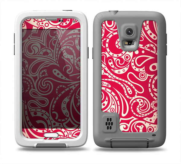The Red Floral Paisley Pattern Skin for the Samsung Galaxy S5 frē LifeProof Case