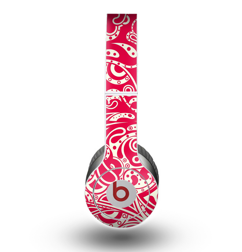 The Red Floral Paisley Pattern Skin for the Beats by Dre Original Solo-Solo HD Headphones