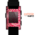 The Red Floral Paisley Pattern Skin for the Pebble SmartWatch