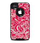 The Red Floral Paisley Pattern Skin for the iPhone 4-4s OtterBox Commuter Case