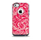 The Red Floral Paisley Pattern Skin for the iPhone 5c OtterBox Commuter Case