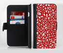The Red Floral Sprout Ink-Fuzed Leather Folding Wallet Credit-Card Case for the Apple iPhone 6/6s, 6/6s Plus, 5/5s and 5c