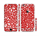 The Red Floral Sprout Sectioned Skin Series for the Apple iPhone 6s Plus
