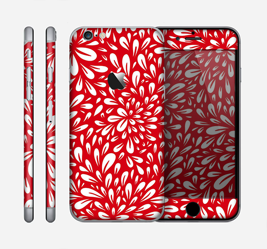 The Red Floral Sprout Skin for the Apple iPhone 6
