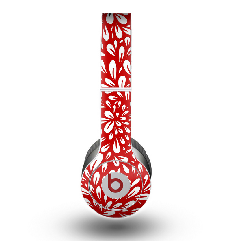 The Red Floral Sprout Skin for the Beats by Dre Original Solo-Solo HD Headphones