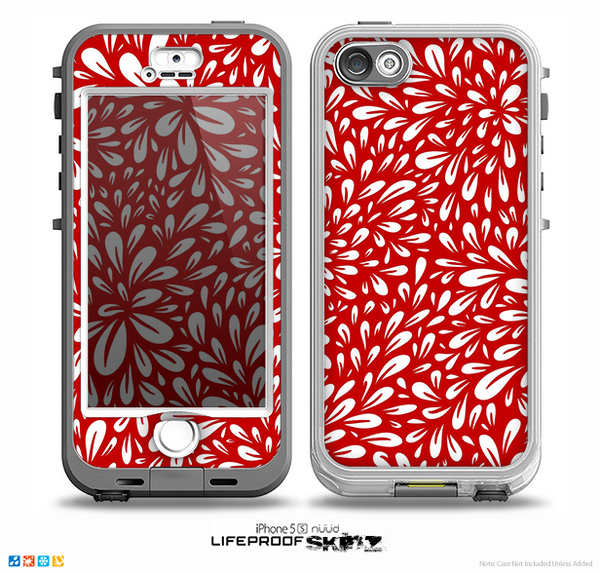 The Red Floral Sprout Skin for the iPhone 5-5s NUUD LifeProof Case for the LifeProof Skin