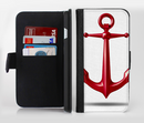 The Red Glossy Anchor Ink-Fuzed Leather Folding Wallet Credit-Card Case for the Apple iPhone 6/6s, 6/6s Plus, 5/5s and 5c
