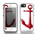 The Red Glossy Anchor Skin for the iPhone 5-5s OtterBox Preserver WaterProof Case