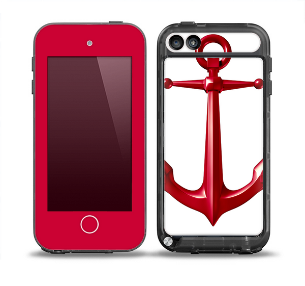 The Red Glossy Anchor Skin for the iPod Touch 5th Generation frē LifeProof Case