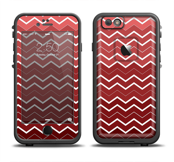 The Red Gradient Layered Chevron Apple iPhone 6 LifeProof Fre Case Skin Set