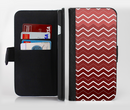 The Red Gradient Layered Chevron Ink-Fuzed Leather Folding Wallet Credit-Card Case for the Apple iPhone 6/6s, 6/6s Plus, 5/5s and 5c
