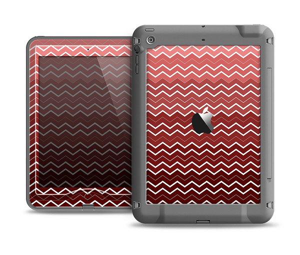 The Red Gradient Layered Chevron Apple iPad Air LifeProof Nuud Case Skin Set