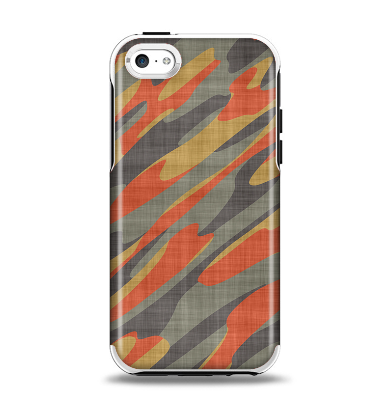 The Red, Green and Black Abstract Traditional Camouflage Apple iPhone 5c Otterbox Symmetry Case Skin Set
