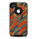 The Red, Green and Black Abstract Traditional Camouflage Skin for the iPhone 4-4s OtterBox Commuter Case