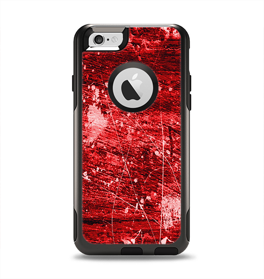 The Red Grunge Paint Splatter Apple iPhone 6 Otterbox Commuter Case Skin Set