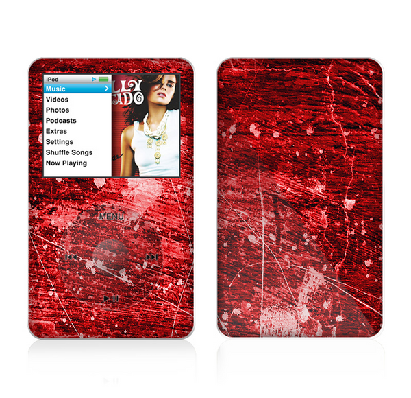 The Red Grunge Paint Splatter Skin For The Apple iPod Classic
