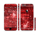 The Red Grunge Paint Splatter Sectioned Skin Series for the Apple iPhone 6/6s Plus