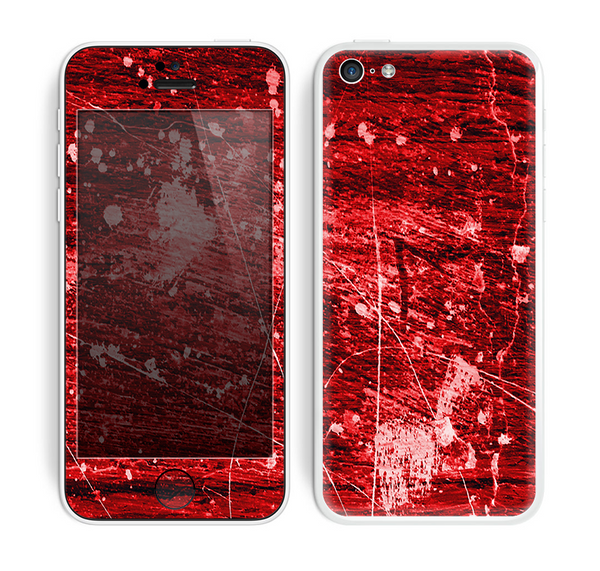 The Red Grunge Paint Splatter Skin for the Apple iPhone 5c