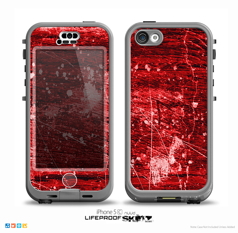 The Red Grunge Paint Splatter Skin for the iPhone 5c nüüd LifeProof Case