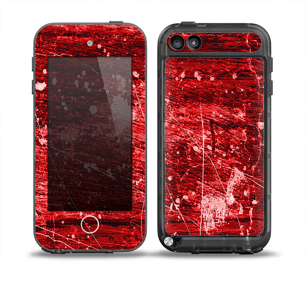The Red Grunge Paint Splatter Skin for the iPod Touch 5th Generation frē LifeProof Case
