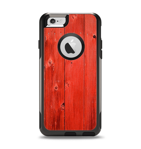 The Red Highlighted Wooden Planks Apple iPhone 6 Otterbox Commuter Case Skin Set
