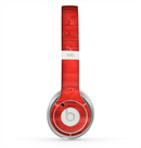 The Red Highlighted Wooden Planks Skin for the Beats by Dre Solo 2 Headphones