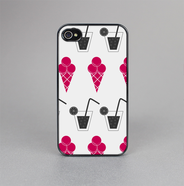 The Red Icecream and Drink Icon Collage Skin-Sert for the Apple iPhone 4-4s Skin-Sert Case