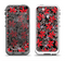 The Red Icon Flowers on Dark Swirl Apple iPhone 5-5s LifeProof Fre Case Skin Set