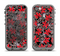 The Red Icon Flowers on Dark Swirl Apple iPhone 5c LifeProof Fre Case Skin Set