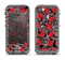 The Red Icon Flowers on Dark Swirl Apple iPhone 5c LifeProof Nuud Case Skin Set