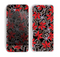 The Red Icon Flowers on Dark Swirl Skin for the Apple iPhone 5c