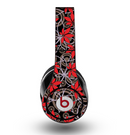 The Red Icon Flowers on Dark Swirl Skin for the Original Beats by Dre Studio Headphones