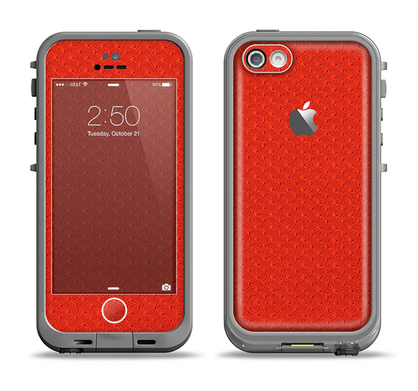 The Red Jersey Texture Apple iPhone 5c LifeProof Fre Case Skin Set