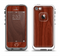 The Red Mahogany Wood Apple iPhone 5-5s LifeProof Fre Case Skin Set