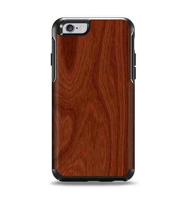The Red Mahogany Wood Apple iPhone 6 Otterbox Symmetry Case Skin Set